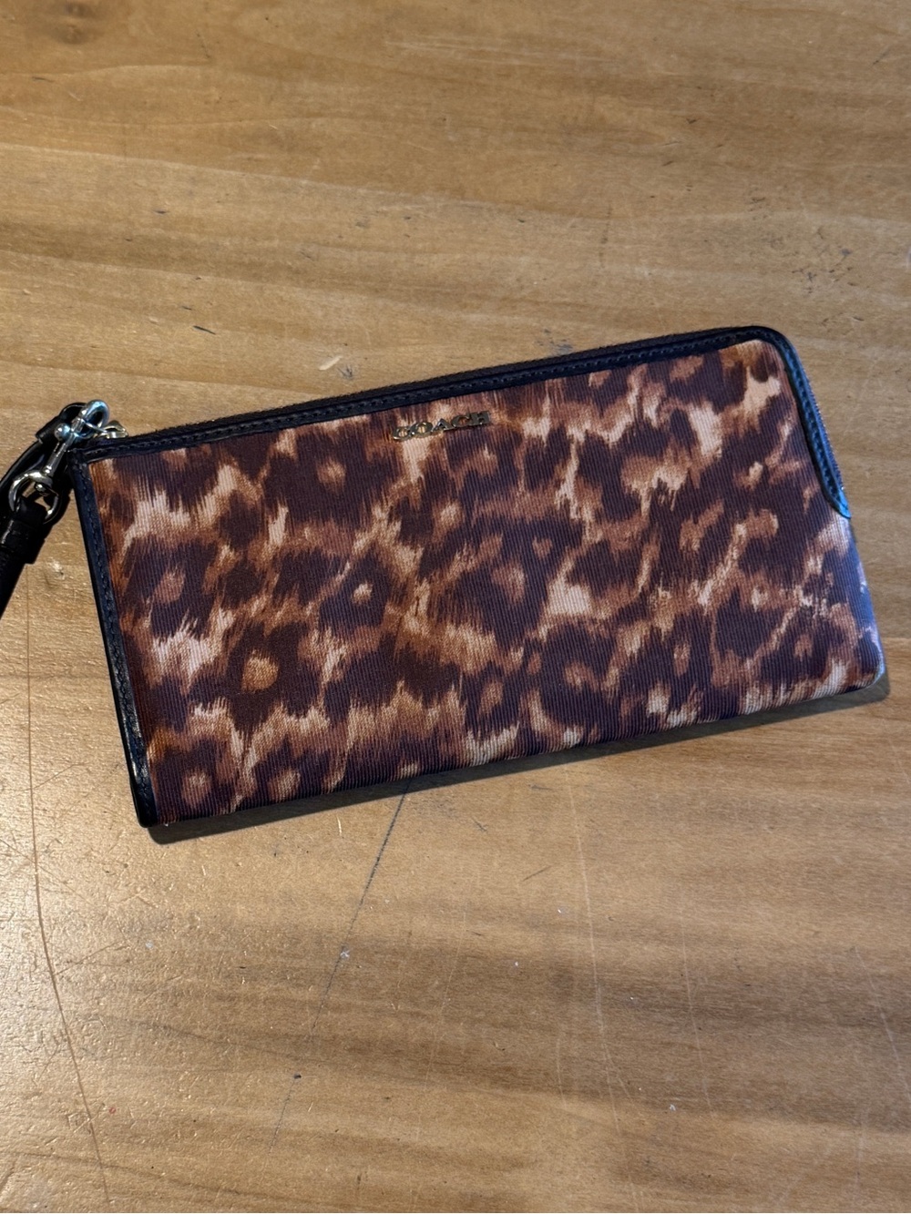 Coach Madison Ocelot Leopard Print Wallet Wristlet